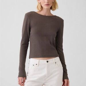 Modern Rib Cropped Tee Long Sleeve - Gap